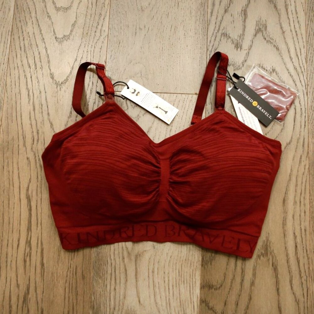 Kindred Bravely XXL 2X Nursing Bra Red Wireless Maternity Pumping NWT